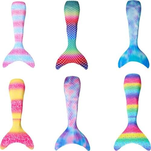 Kids Adult Girls Mermaid Swimming Tail Swimsuit Summer Swim Dress Cosplay Mermaid Tails No Monofin Fin Swimwear for Girls Dress