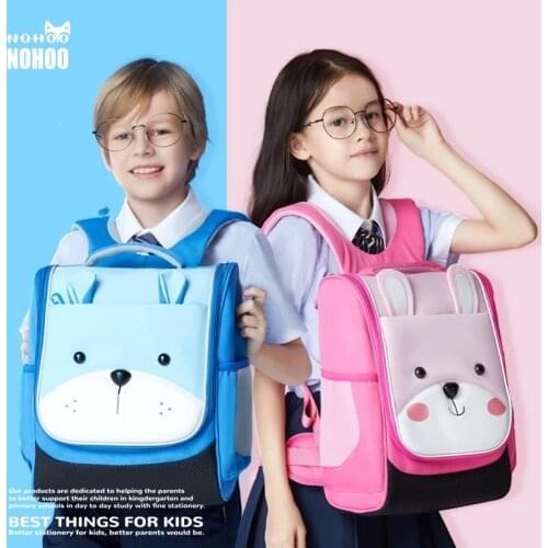 Nohoo School Backpack Cartoon Bear Children Orthopedic Primary School Bags Boys Girls Grade 1-5 Waterproof Kids Bags