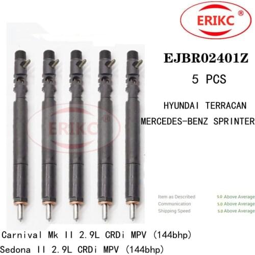 ERIKC 5 PCS EJBR02401Z Common Rail Auto Diesel Injector EJBR 024 01Z FOR Carnival Mk II 2.9L CRDi MPV (144bhp)