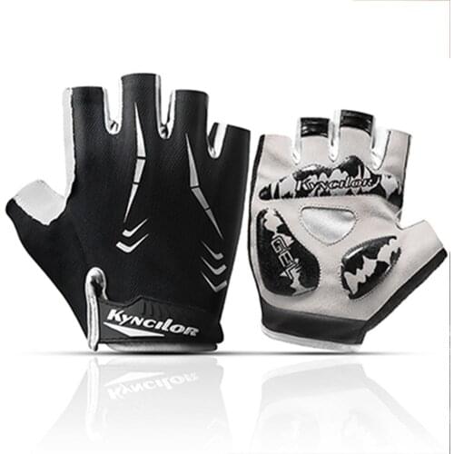 Cycling Anti-slip Anti-sweat Men Women Half Finger Gloves Breathable Anti-shock Sports Gloves Breathable fingerless fitness