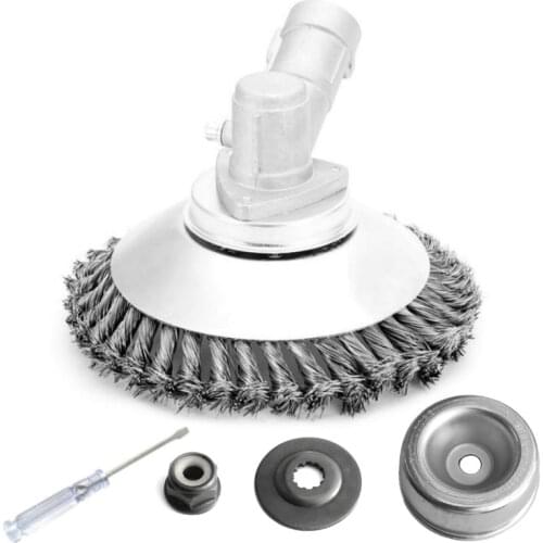 Steel Wire Grass Trimmer Head W/ Gearbox Fixing Kit Derusting Weeding Wheel Grass BrushCutter Grass Removal Grass Tray Plate