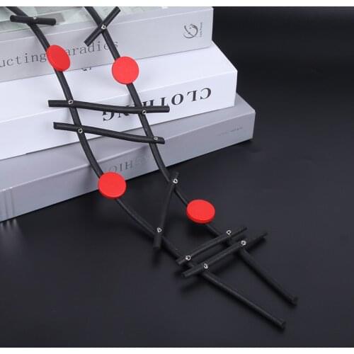 JID New Irregular Red Wooden Beads Necklace Wicca Rubber Statement Rope Necklace For Womens Vintage Wooden Jewelry On The Neck