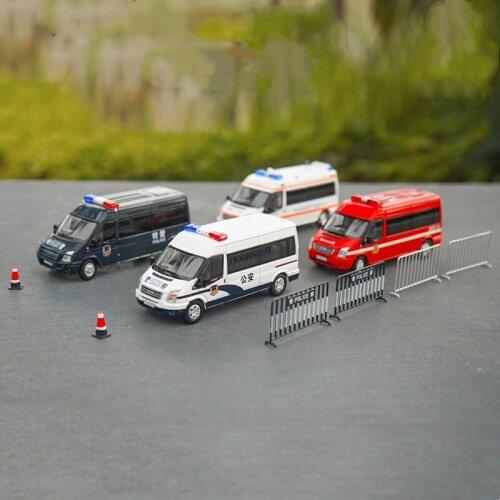 1/64 Alloy Die-casting Car Model Ford Transit Police Car Fire Ambulance Special Vehicle Adult Collection Childrens Toy Gift