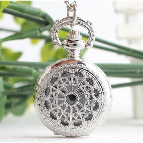 Fashion quartz A spiders web silver pendant necklace woman for men pocket watch