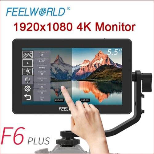 FEELWORLD F6 PLUS Monitor 5.5 Inch 1920x1080 4K Video Touch Screen for Canon Nikon Camera on Camera DSLR Field Monitor IPS FHD