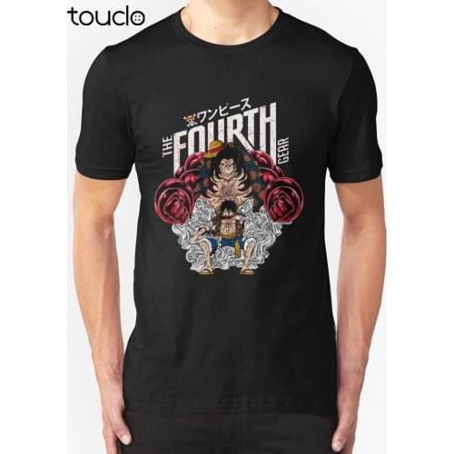 Men New Short Sleeve Cotton Print MenS T-Shirt One Piece Monkey D Luffy Gear Fourth MenS T Shirt Blackphoto T-Shirts