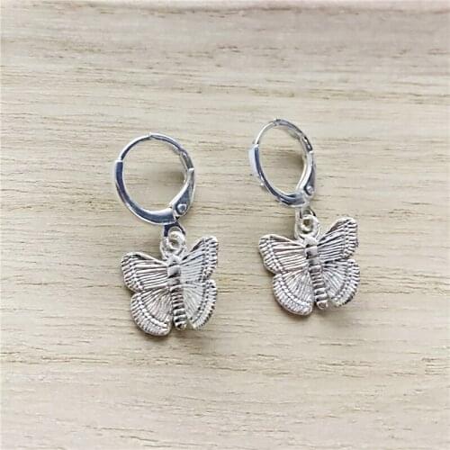 New Hip-hop Punk Unique Butterfly Earrings Retro Personality Harajuku Butterfly Dangle Earrings For Women Fashion Jewelry