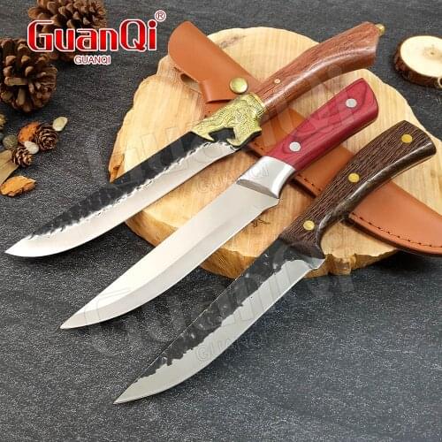 Stainless Steel Handmade Boning Knife Butcher Knife Meat Cleaver Forged Slaughter Boning Knife Cutting Tool with Knife Cover