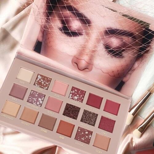 Eye shadow Palette Metallic Sequins Pink Eye Shadow Glitter Shiny Eyeshadow Golden Onion Powder 18Colors Waterproof anti sweat