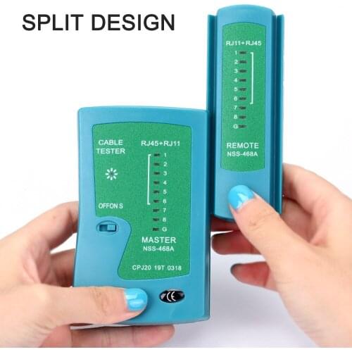 Professional RJ45 RJ11 Network Cable Tester Network LAN Detector Tracker Network Test Tool(Battery Not included)