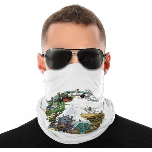 Spirited Away Scarf Neck Face Mask Men Women Halloween Tube Mask Neck Bandanas Multi-functional Headwear Biking Hiking