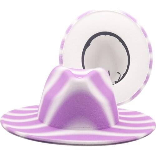 New British Style Colours Fringe Fashion Women Men Autumn And Winter Wool Felt Tie Dye Fedora Hat Vintage Jazz Panama Church Cap