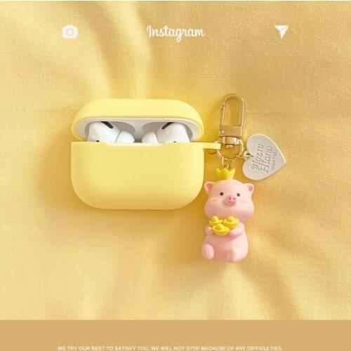 Fresh Yellow Case For Apple Airpods Pro Case Silicone Bluetooth Earphone Accessories Headphones Protect Cover Cartoon Key Ring