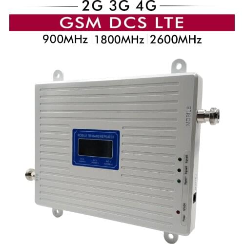 Talk Voice+2G 3G 4G Data Tri Band Signal Repeater GSM 900 DCS 1800 FDD LTE 2600 Mobile Signal Booster Amplifier with LCD Display