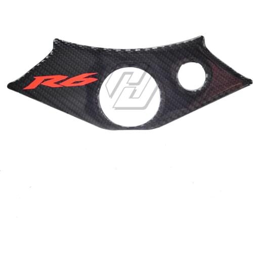 3D Motorcycle Carbon Fiber Pattern Top Triple Clamp Yoke Sticker Case for Yamaha YZF600 R6 1998-2002