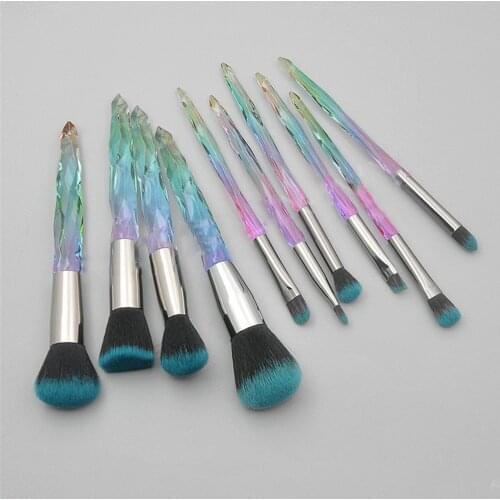 Face Makeup Brushes Transparent 10 Pieces Makeup Brush Set High Quality Professional Makeup Makeup Tools Foundation Brush