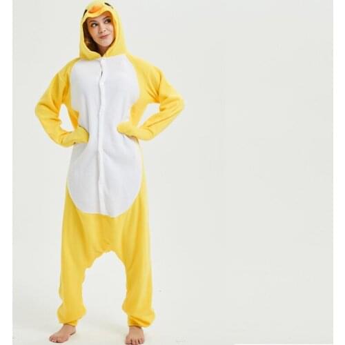 Funny Chicken Kigurumi Pajamas Fleece Onesies For Adults Men Women Sleepwear Fancy Suits Cartoon Animal Halloween Cosplay Party