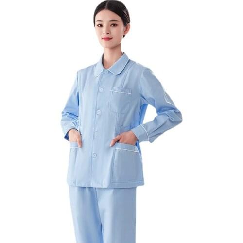 Plug Size Women Pet Grooming Work Clothes Long Sleeve Nursing Scrub Set Shirts and Pants Nurse Uniform Slim Fit Female Medical