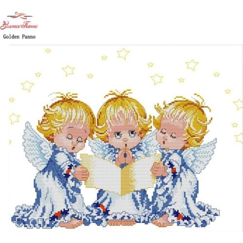 Golden panno,5D,diy diamond embroidery,Full,square,Diamond Painting,Cross Stitch,3D,diamond,Mosaic,Three little angels 912