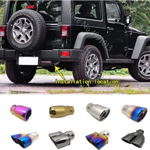 For Jeep Wrangler 2016-2019 car stickers cover muffler exterior back end pipe dedicate exhaust tip tail outlet ornament 1pcs