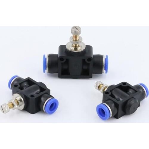 10pcs LSA-4/6/8/10/12 Tube O/D 4mm-12mm Air Flow Speed Control Valve Plastic Pneumatic Connectors Push In Fittings