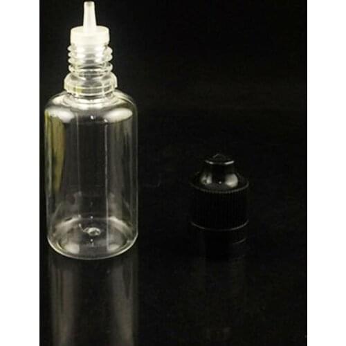 100pcs 5ml 10ml 15ml 20ml 30ml 50ml PET Plastic Eye Dropper Bottle E liquid Bottles with Childproof Temper Evident Caps YZHJ