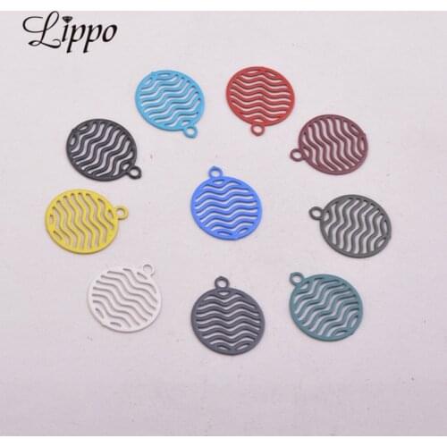 100pcs AB4362 11*13mm Small Round Charms Connectors