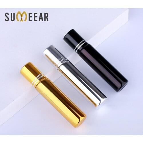 100Pcs/Lot 10ml UV Glass Essential Oil Bottle Perfume mini Refillable Perfume Bottle With Roll On For Traveler