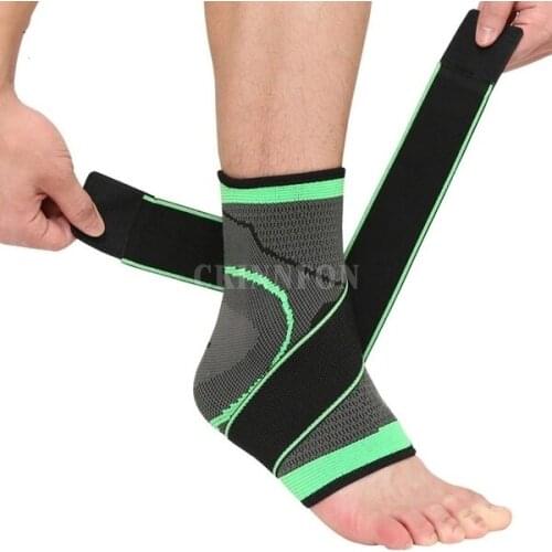100Pcs/Lot 3D Sport Ankle Brace Protector Compression Ankle Support Pad Elastic Nylon Strap Brace For Football Basketball