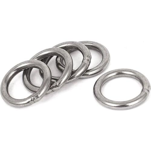 20mm x 3mm Stainless Steel Webbing Strapping Welded O Rings 5 Pcs