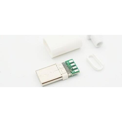 20pcs Micro Usb Type C 2.0 Connector with Pcb Board USB DIY Soldering Type 2.0 USB Jacks
