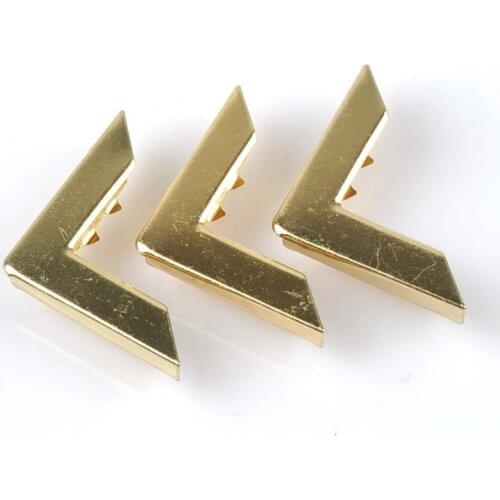 20Pcs Golden Metal Book Corner Trilateral Albums Menus Folders Box Corner Protectors For Decor Gold Decoration 30x30x6mmCP1733