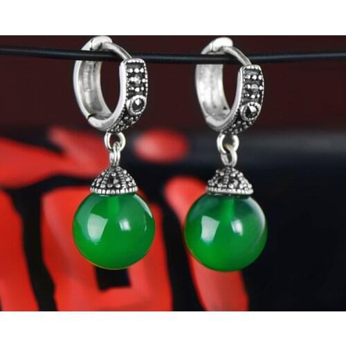 2018 Hot Sale New Arrival Carnelian Heart Brinco S925 Inlaid Earrings, Antique Thai Silver, Bead Female Accessories, Gifts