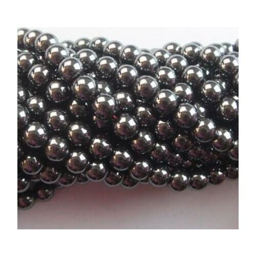 4 6 8 10 MM can pick size Black ball Hematite crystal Beads bracelet necklace diy Strand Natural Stone Round loose uy43