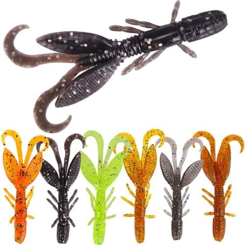 5.5cm 4g 12pcs Soft Worm Bait Crankbait Wobbler Set Soft Silicon Shrimp Lure Swivel Jigging Bass Artificial Lures Fish Tools