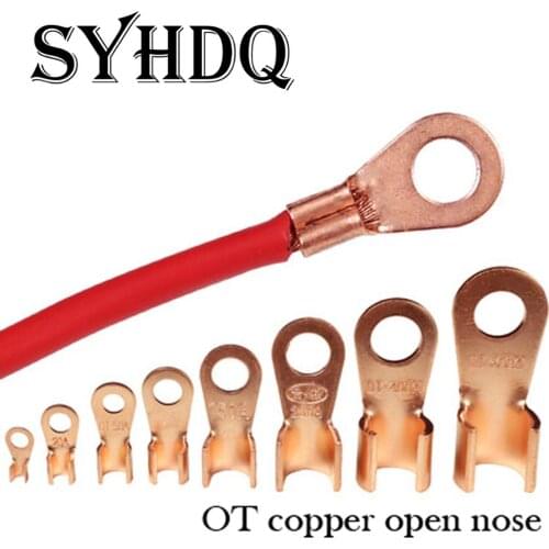 5pcs OT open barrel copper ring battery terminal wire crimping connector 500A
