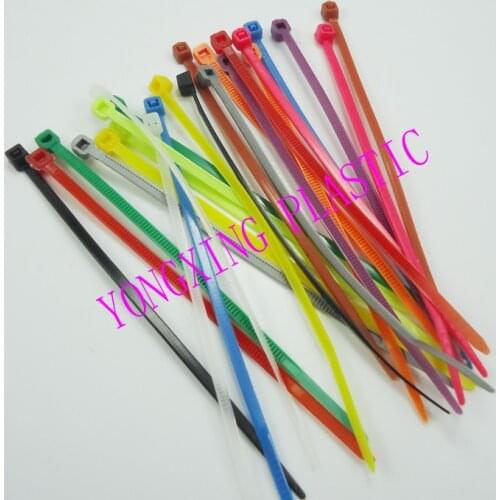90pcs/lot 2015 new 6 color 8 inch(50lbs) 5x200mm Network Nylon Plastic Cable Wire Zip Tie Cord Strap