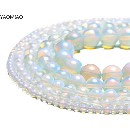 Natural Opal Beads Fit Diy Make Up Charms Beading Opalite Stone Beads 4 6 8 10 12mm For Jewelry Making Accessories