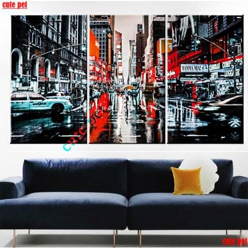 DIY Diamond Painting Europe Urban architecture5D rhinestone CrossStitch Diamond Art Embroidery Mosaic Handmade Decor puzzle 3PCS