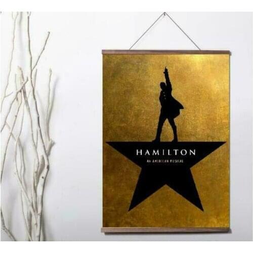 American Hamilton Musical Art Print canvas Poster Canvas Scroll Painting with wood