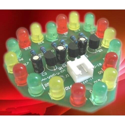 Free Shipping!!! 10pcs LED circular light kit'' LED flash'' electronic DIY kit