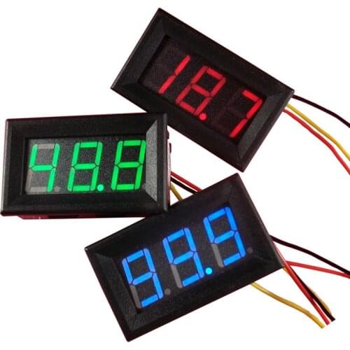 0.56" Digital Voltage Meter LED Display 3-wire DC:0-100V Detection Of DC Voltmeter Voltage Tester