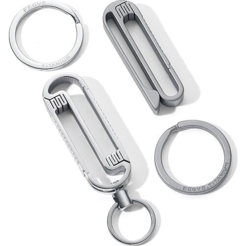 Real Titanium Keychain High Quality Car Key Holder Key Ring Hanging Buckle Super Lightweight For Belt Keyring Best Gift Jewelry