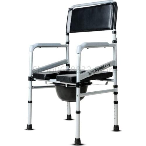 Double bold crossbar, toilet chair for the elderly, foldable household mobile toilet for pregnant women, a multi-purpose chair