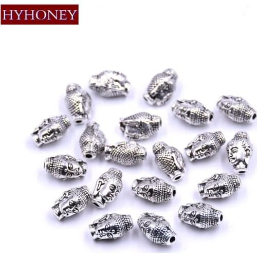 HYHONEY 20pcs/lot Alloy Buddha Head DIY Bracelet Accessories holes Connected Connector Jewelry Findings