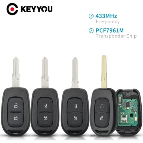 KEYYOU PCF7961M 4A Chip 2 Button Car Remote Key for Renault Sandero Dacia Logan Lodgy Dokker Duster Trafic Clio4 Master3 Car Key