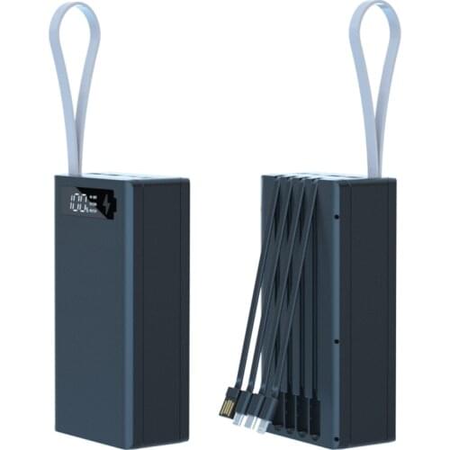 12x18650 Battery Storage Box with Built in 4 Cable PD Fast& Wireless Charger Power Bank Case 18650 Battery Holder Charging Shell