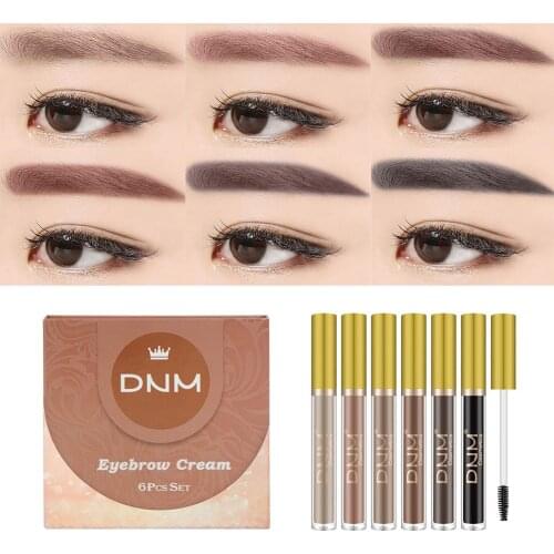 6colors/set Eyebrow Cream Waterproof Long Lasting Dye Eyebrow Styling Gel Natural Thick Eyebrow Cream Gel Makeup Cosmetics