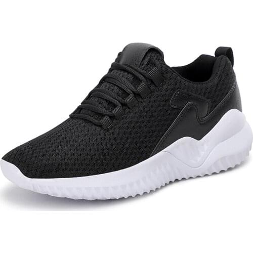 Sports running shoes mens breathable mesh surface shock absorption and comfortable black and white fashion casual sports shoes