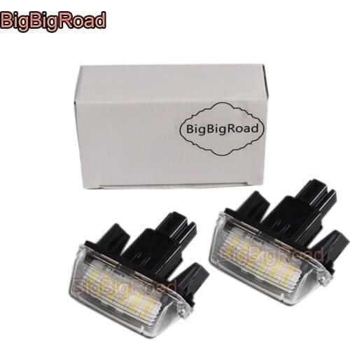 BigBigRoad Car License Plate Lights Number Frame Light For-Peugeot Partner Tepee 207 (A7) / 407 / 406 / For-Citroen Berlingo